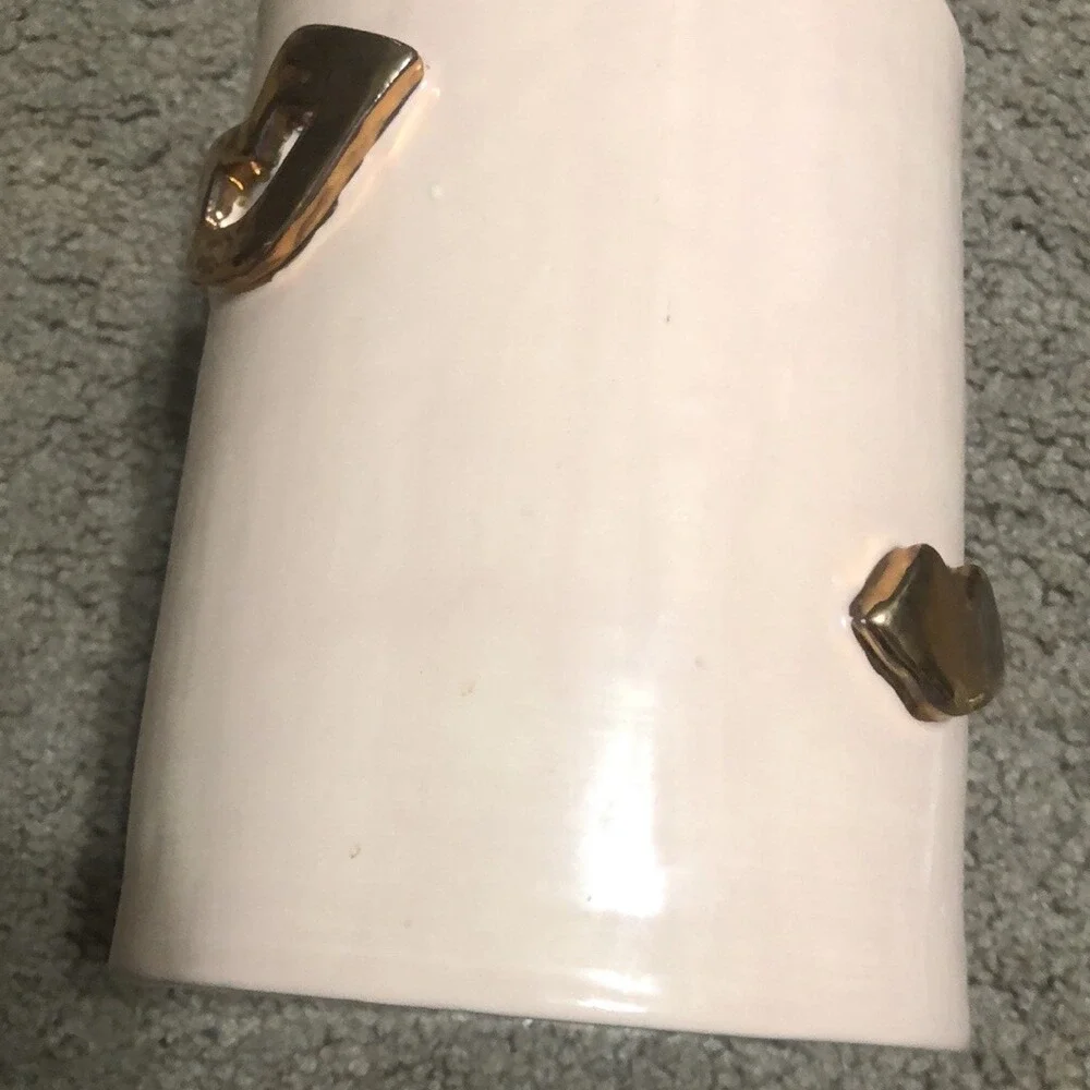 Lux Eros Blush Pink Gold Lip Kiss Planter Pot Vase‎